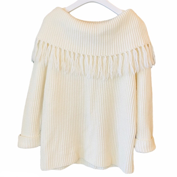 FORENZA Thick Knit Off the Shoulder Fringe Sweater - Picture 6 of 7